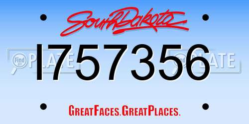 I757356 South Dakota License Plate