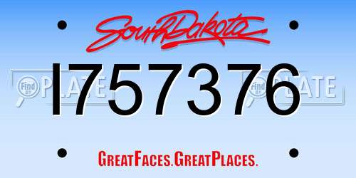 I757376 South Dakota License Plate