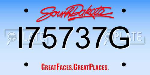 I75737G South Dakota License Plate