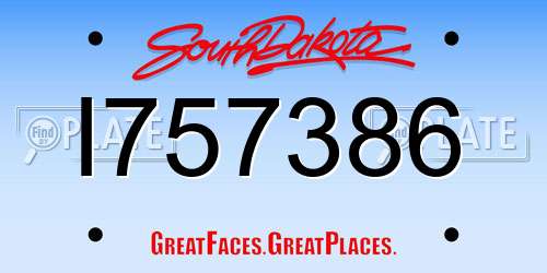 I757386 South Dakota License Plate