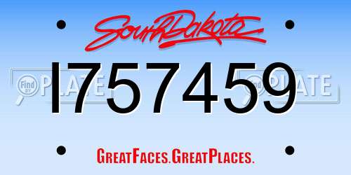 I757459 South Dakota License Plate