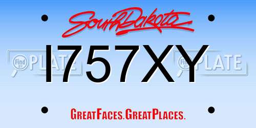 I757XY South Dakota License Plate