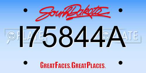 I75844A South Dakota License Plate