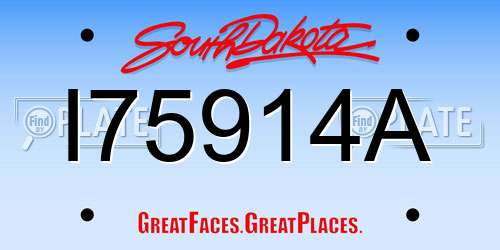 I75914A South Dakota License Plate
