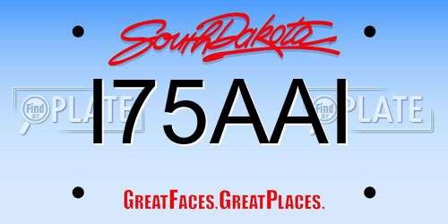 I75AAI South Dakota License Plate