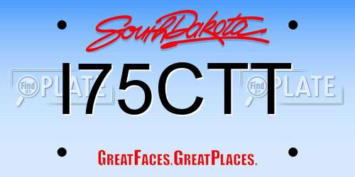 I75CTT South Dakota License Plate