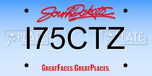 I75CTZ South Dakota License Plate
