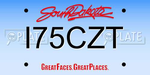 I75CZT South Dakota License Plate