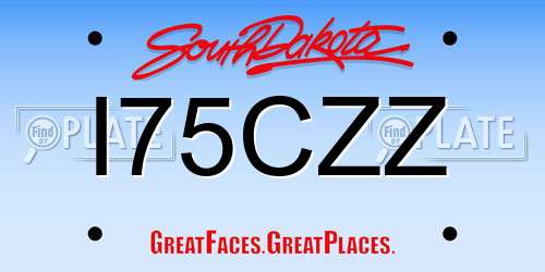 I75CZZ South Dakota License Plate