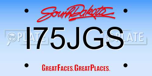 I75JGS South Dakota License Plate