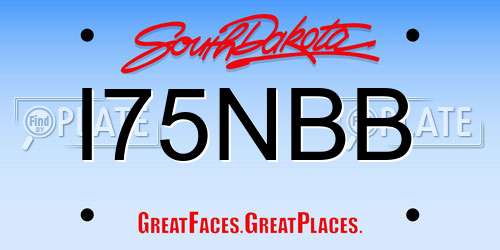 I75NBB South Dakota License Plate