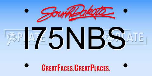 I75NBS South Dakota License Plate