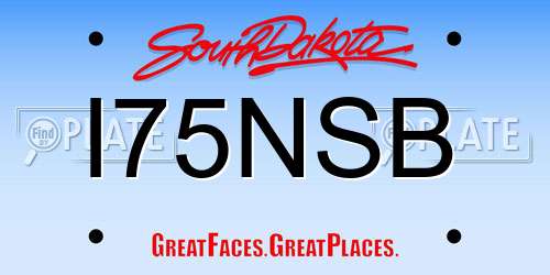 I75NSB South Dakota License Plate