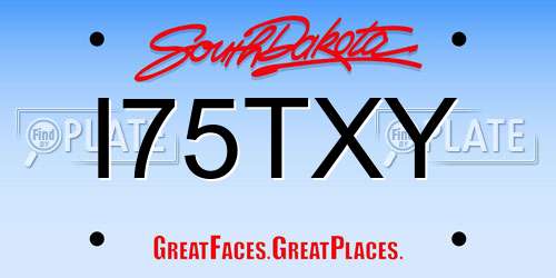 I75TXY South Dakota License Plate
