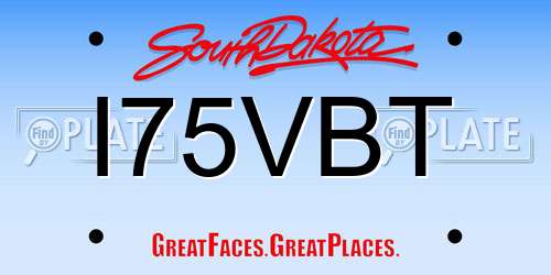 I75VBT South Dakota License Plate
