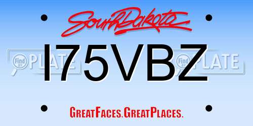 I75VBZ South Dakota License Plate