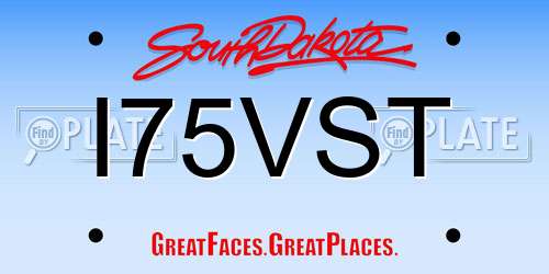 I75VST South Dakota License Plate