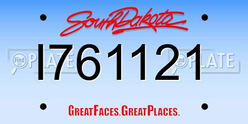 I761121 South Dakota License Plate