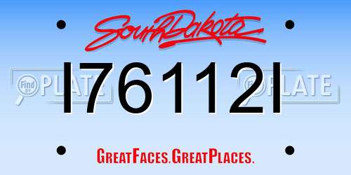 I76112I South Dakota License Plate