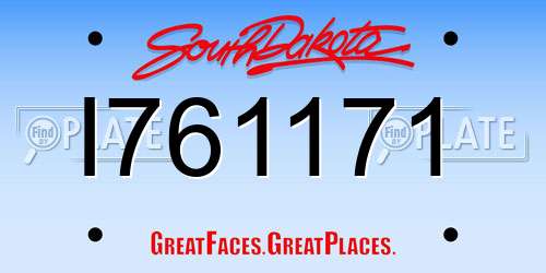 I761171 South Dakota License Plate