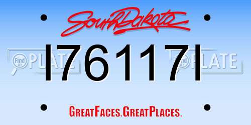 I76117I South Dakota License Plate