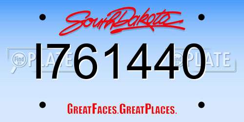 I761440 South Dakota License Plate