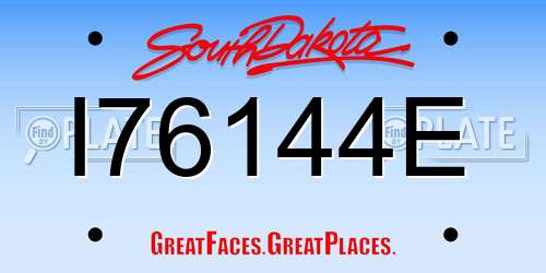 I76144E South Dakota License Plate