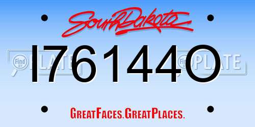 I76144O South Dakota License Plate