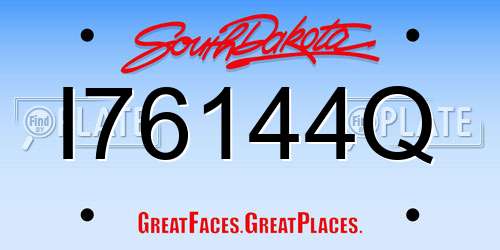 I76144Q South Dakota License Plate