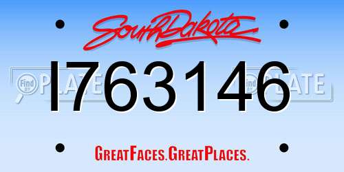 I763146 South Dakota License Plate