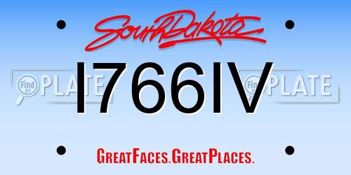 I766IV South Dakota License Plate