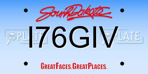 I76GIV South Dakota License Plate