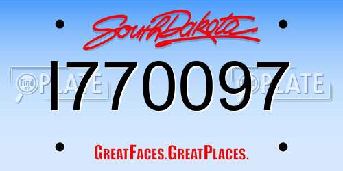 I770097 South Dakota License Plate
