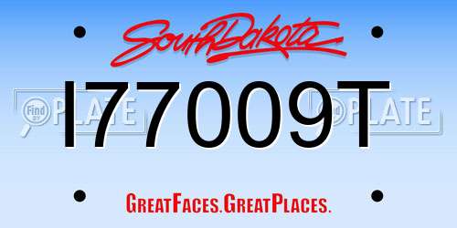 I77009T South Dakota License Plate