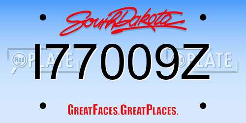 I77009Z South Dakota License Plate