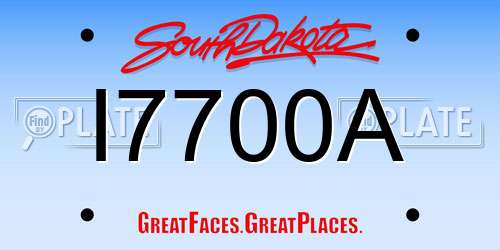 I7700A South Dakota License Plate