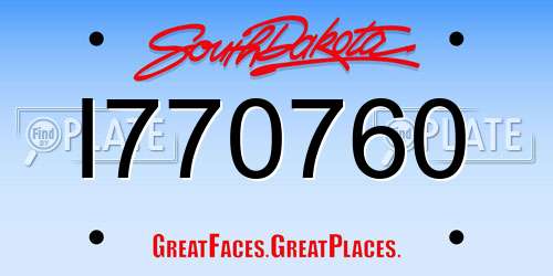 I770760 South Dakota License Plate