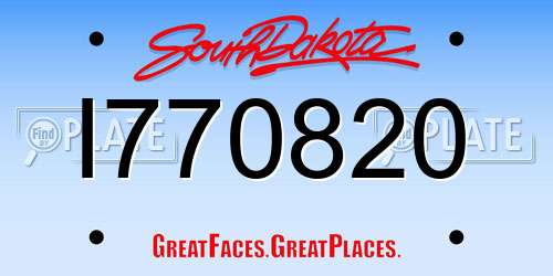 I770820 South Dakota License Plate