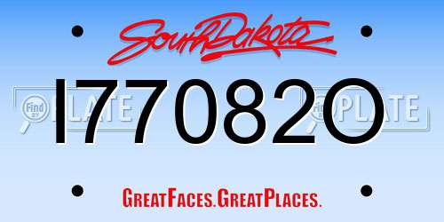 I77082O South Dakota License Plate