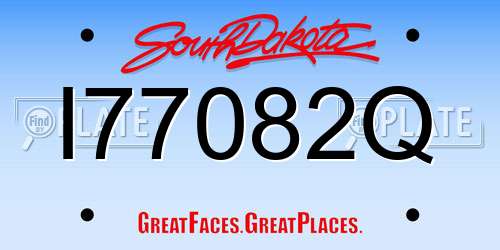 I77082Q South Dakota License Plate