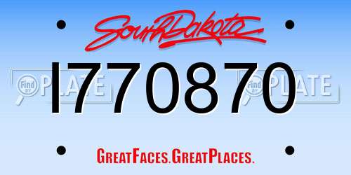 I770870 South Dakota License Plate