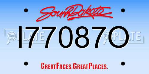 I77087O South Dakota License Plate