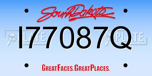 I77087Q South Dakota License Plate