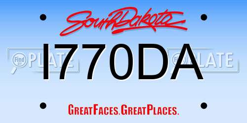 I770DA South Dakota License Plate