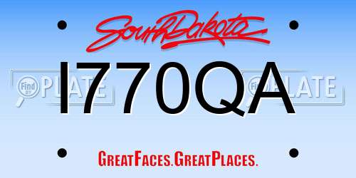 I770QA South Dakota License Plate