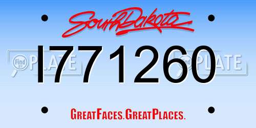 I771260 South Dakota License Plate