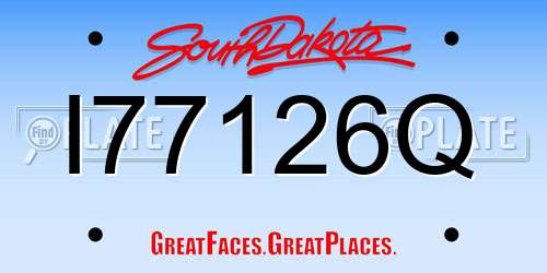 I77126Q South Dakota License Plate