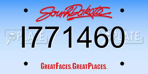 I771460 South Dakota License Plate