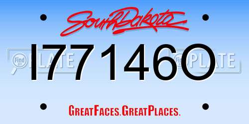 I77146O South Dakota License Plate
