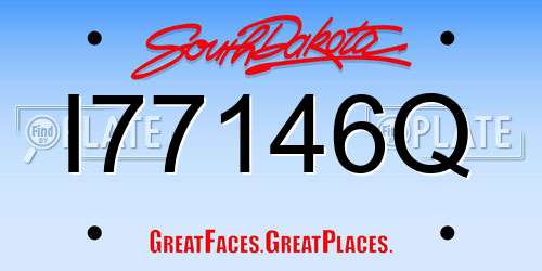 I77146Q South Dakota License Plate
